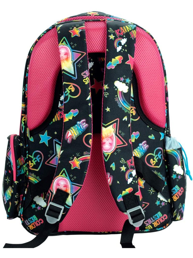 Sac à dos CMP Besties Rainbow High 43 cm 2 compartiments poche avant Noir - Kiabi