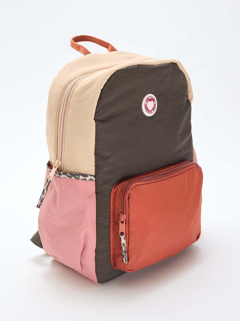 Sac à dos color block Marron - Kiabi