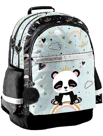 Sac à dos école CMP panda Happy Days 41 cm 2 compartiments zippés