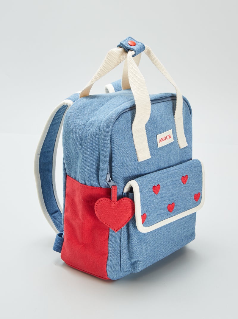 Sac à dos effet denim Bleu - Kiabi