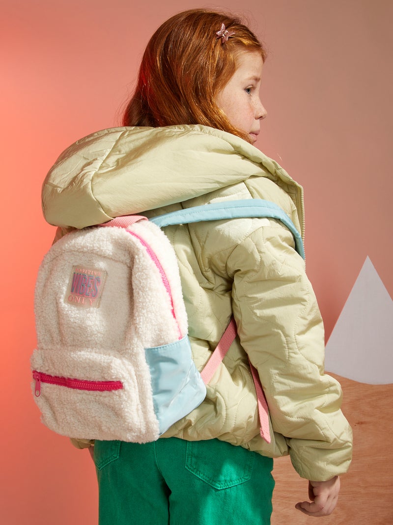 Sac à dos effet moutonné Beige - Kiabi
