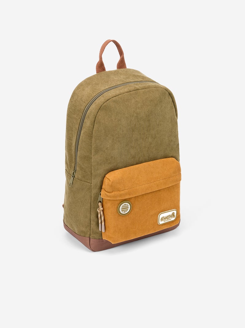 Sac à dos effet velours Kaki - Kiabi