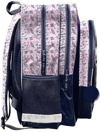 Sac à dos enfant Chaton Blanc 38 cm , 2 poches zippées