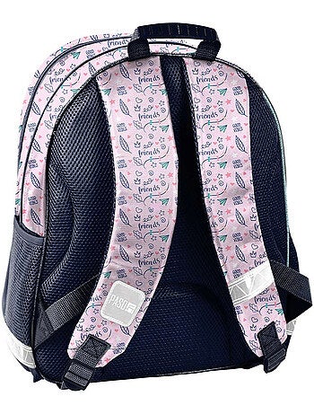 Sac à dos enfant Chaton Blanc 38 cm , 2 poches zippées