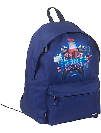 Sac à dos enfant gamer Player NewMoji 43 cm – 1 compartiment zippé