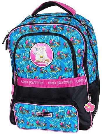Sac à dos enfant motif chat 'Jasmine' – 2 compartiments zippés 42 cm TEO JASMIN