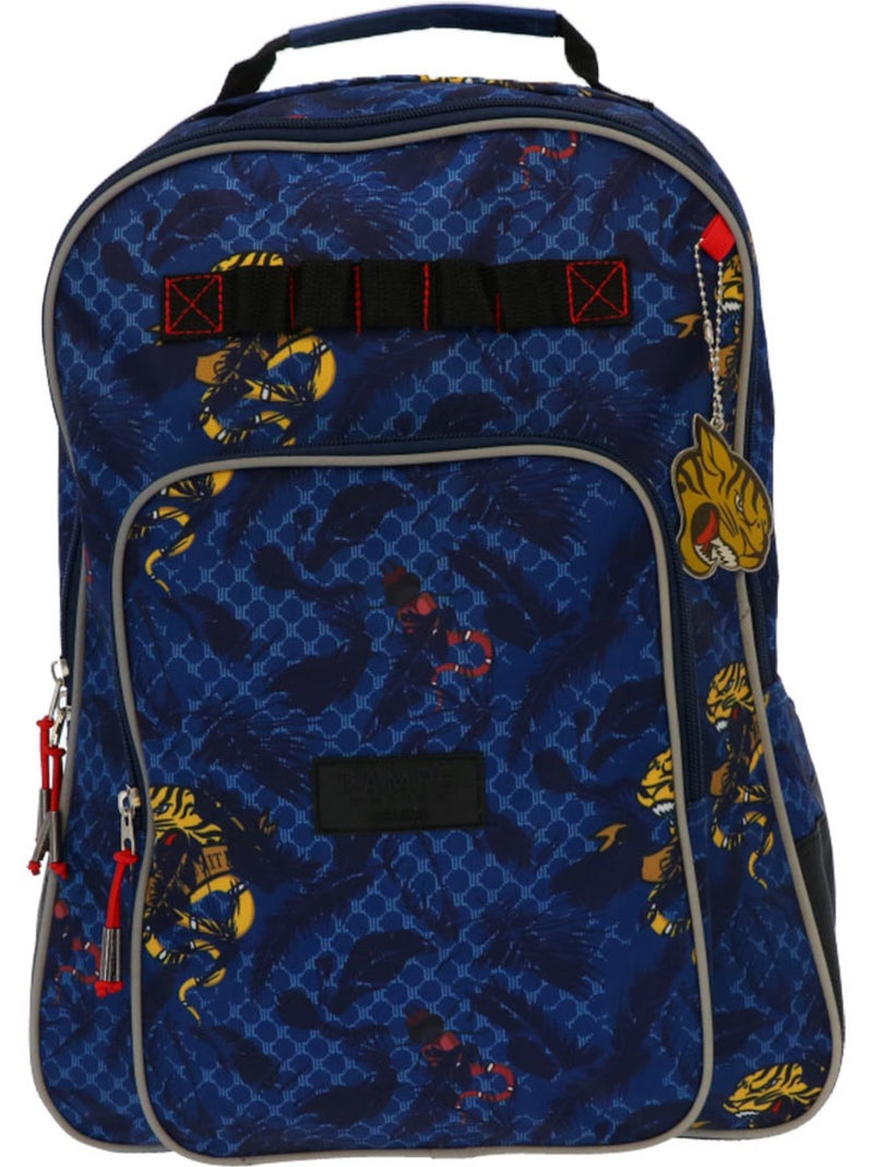 Sac à dos imprimé tigre Camps United en tissu résistant 42 CM Bleu marine - Kiabi