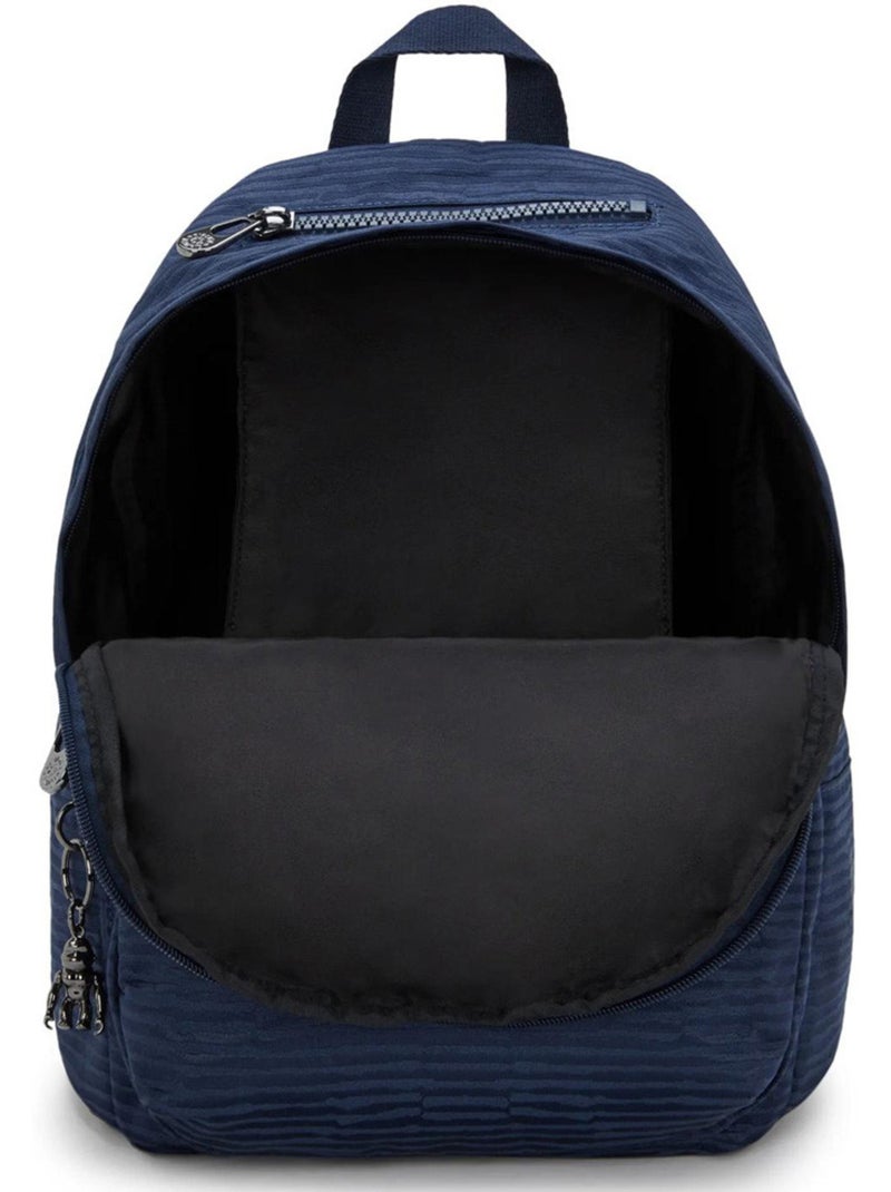 Sac à dos Kipling Delia jacquard surpiqué 16L compartiment principal Bleu marine - Kiabi