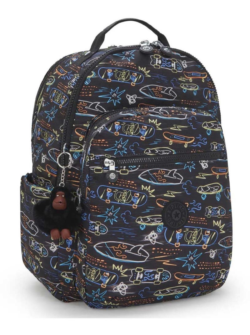 Sac à Dos Kipling Seoul College Extra Skate 44 CM - Poche pour ordinateur Noir Multicolore - Kiabi