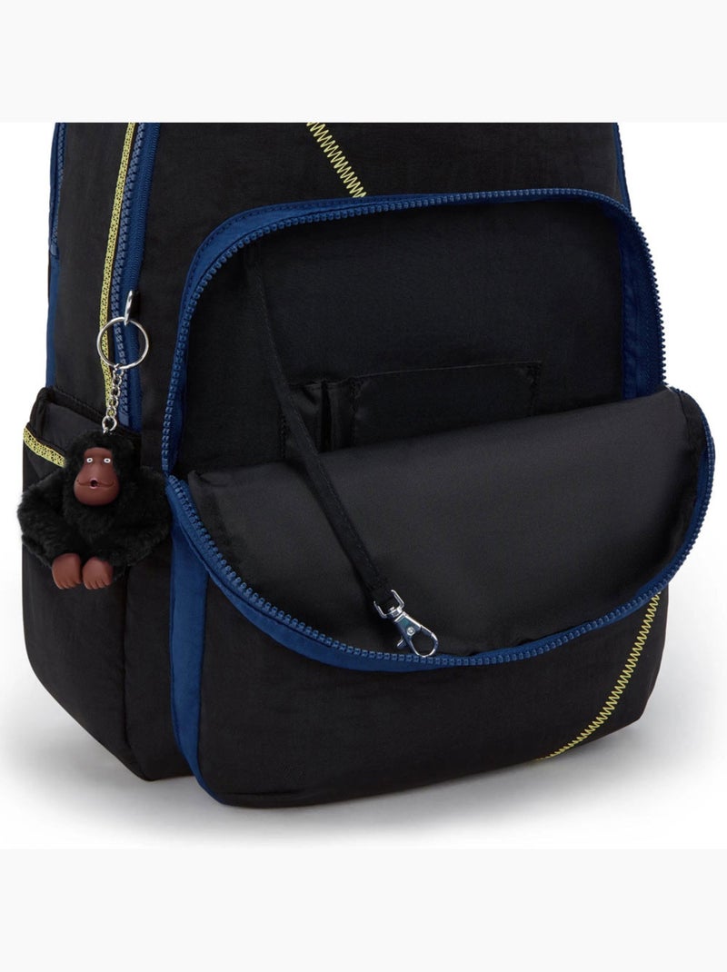 Sac à Dos Kipling Seoul Lap Lets Scuba 44 CM avec poche pour ordinateur Noir Jaune Bleu - Kiabi