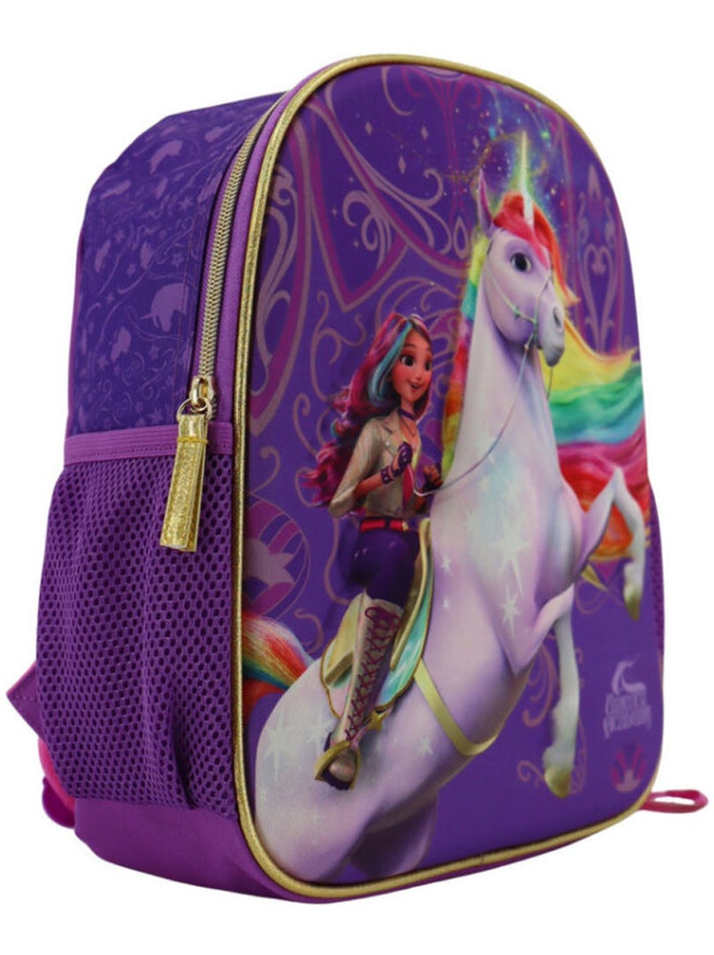 Sac à dos maternelle 3D licorne Unicorn Academy Bleu Violet Gris - Kiabi