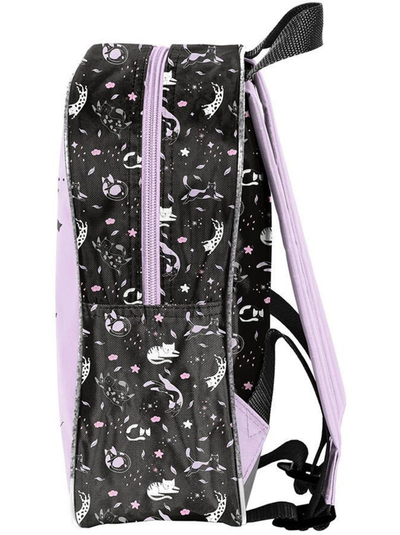 Sac à dos maternelle en polyester motif chat 3D Meow Noir - Kiabi