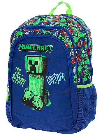 Sac à dos Minecraft Creeper Boom 42 x 31 x 20 cm à 2 compartiments zippés