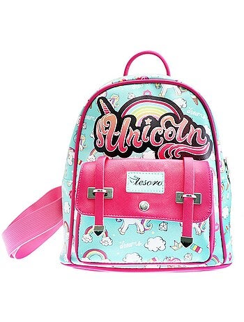 Sac à dos mini licorne 25 cm à détails rose fuchsia CMP