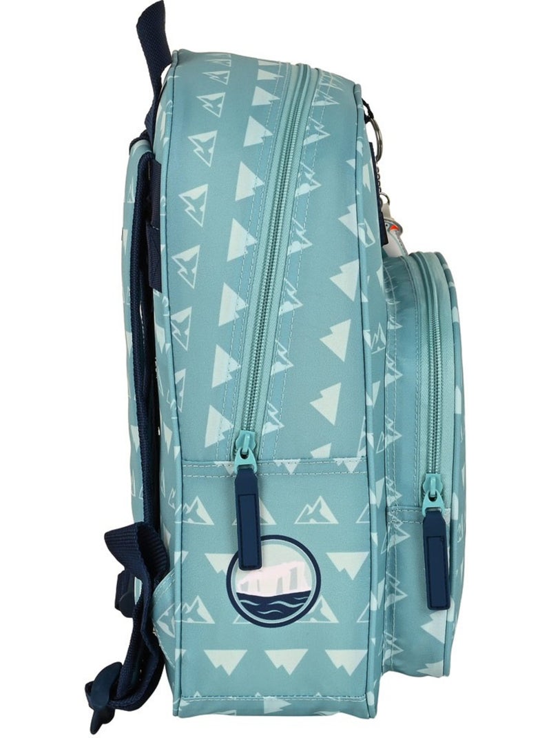 Sac à dos recyclable motif montagnes National Geographic Bleu Vert clair - Kiabi