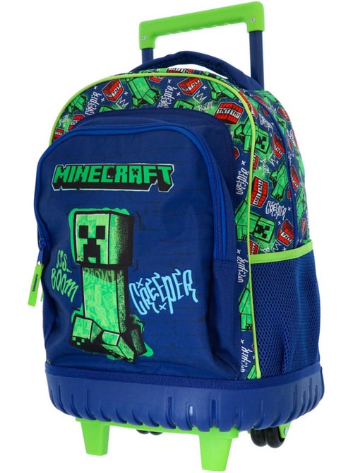 Sac à dos roulettes Minecraft Creeper Boom 43 cm à poignée télescopique - Kiabi Sac à dos roulettes Minecraft Creeper Boom 43 cm à poignée télescopique - Kiabi