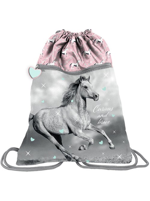 Sac à dos sac de piscine et sport '' 45 cm chevaux imprimé - Kiabi Sac à dos sac de piscine et sport '' 45 cm chevaux imprimé - Kiabi