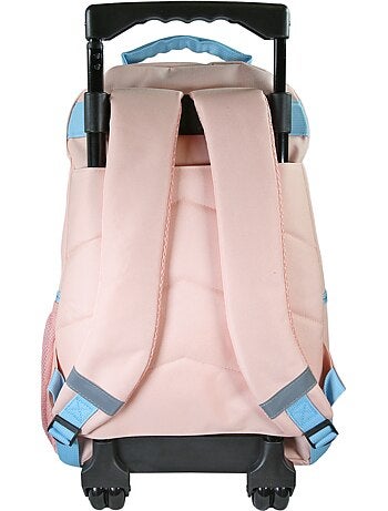 Sac à dos scolaire à roulettes fille Cybel Licorne bleu et rose 2 compartiments