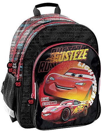 Sac à Dos Scolaire Cars Flash McQueen Fast 2 compartiments 38 CM