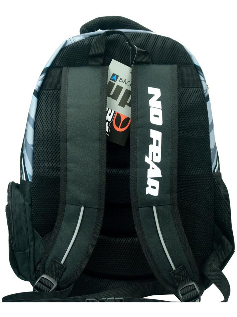 Sac à dos scolaire compartimenté motif robot No Fear 43 CM Gris Noir Bleu - Kiabi