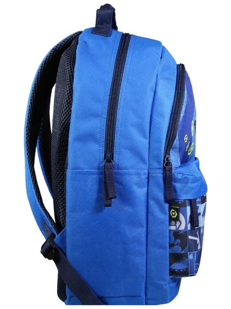 Sac à dos scolaire Football Ligue 1 licence officielle 43 CM Bleu - Kiabi