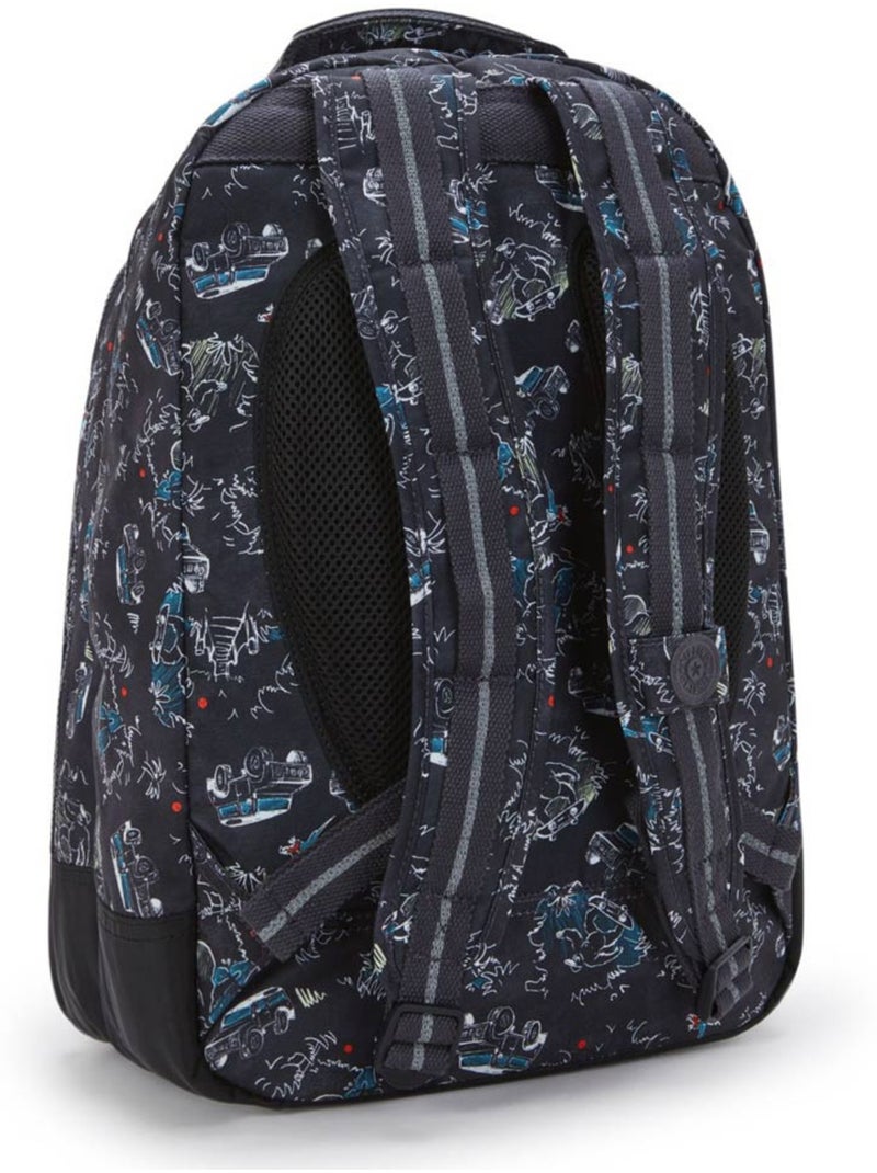 Sac à dos scolaire Kipling Class Room polyester motif Jungle Fun Race Noir Bleu Blanc - Kiabi