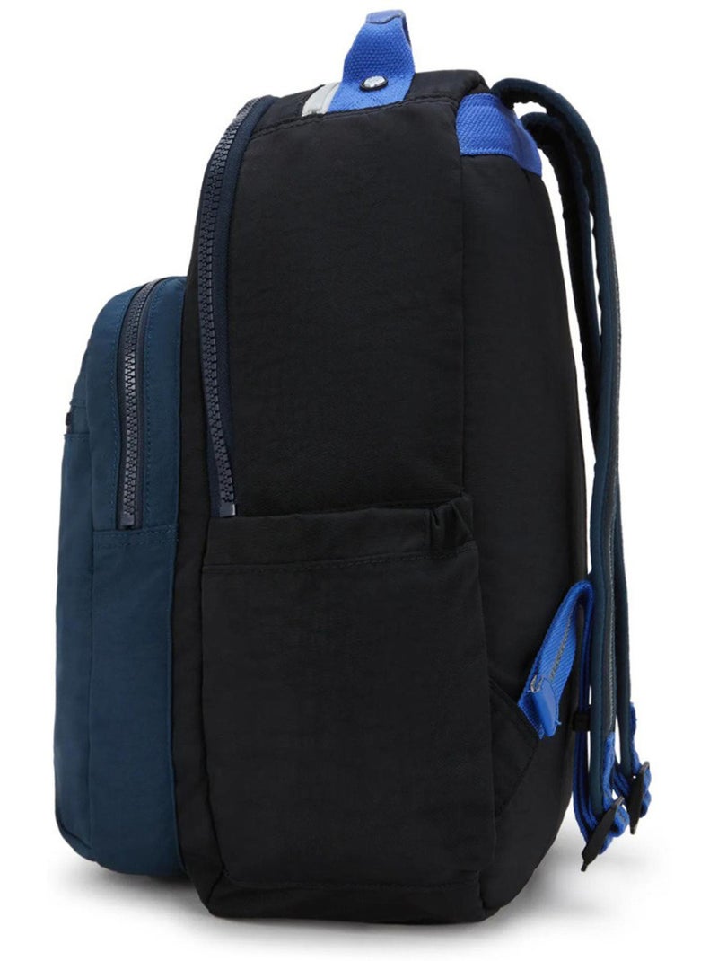 Sac à Dos Scolaire Kipling Seoul True block 44 CM - Emplacement pour ordinateur Noir Bleu - Kiabi