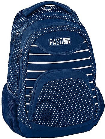 Sac à dos scolaire pois blancs 2 compartiments 43 x 31 x 19 cm – CMP