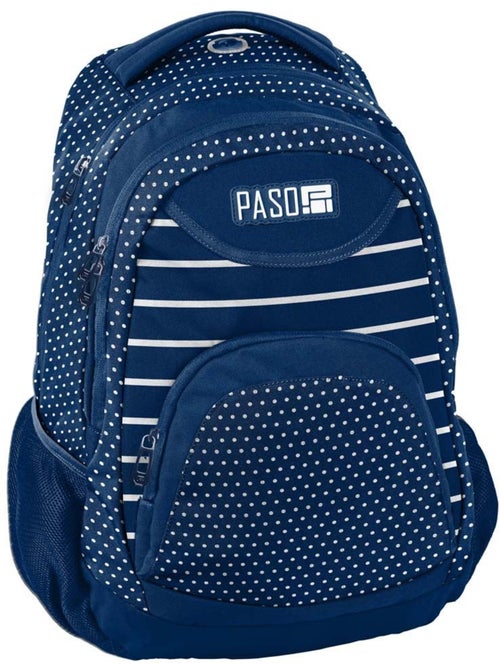 Sac à dos scolaire pois blancs 2 compartiments 43 x 31 x 19 cm – CMP - Kiabi Sac à dos scolaire pois blancs 2 compartiments 43 x 31 x 19 cm – CMP - Kiabi