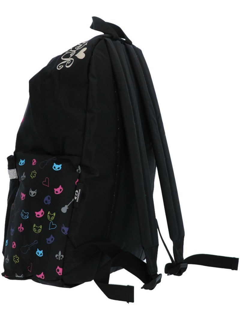 Sac à Dos Scolaire Sugar & Babe Mysterious Cats pop-rock 45 CM Noir Blanc Gris - Kiabi
