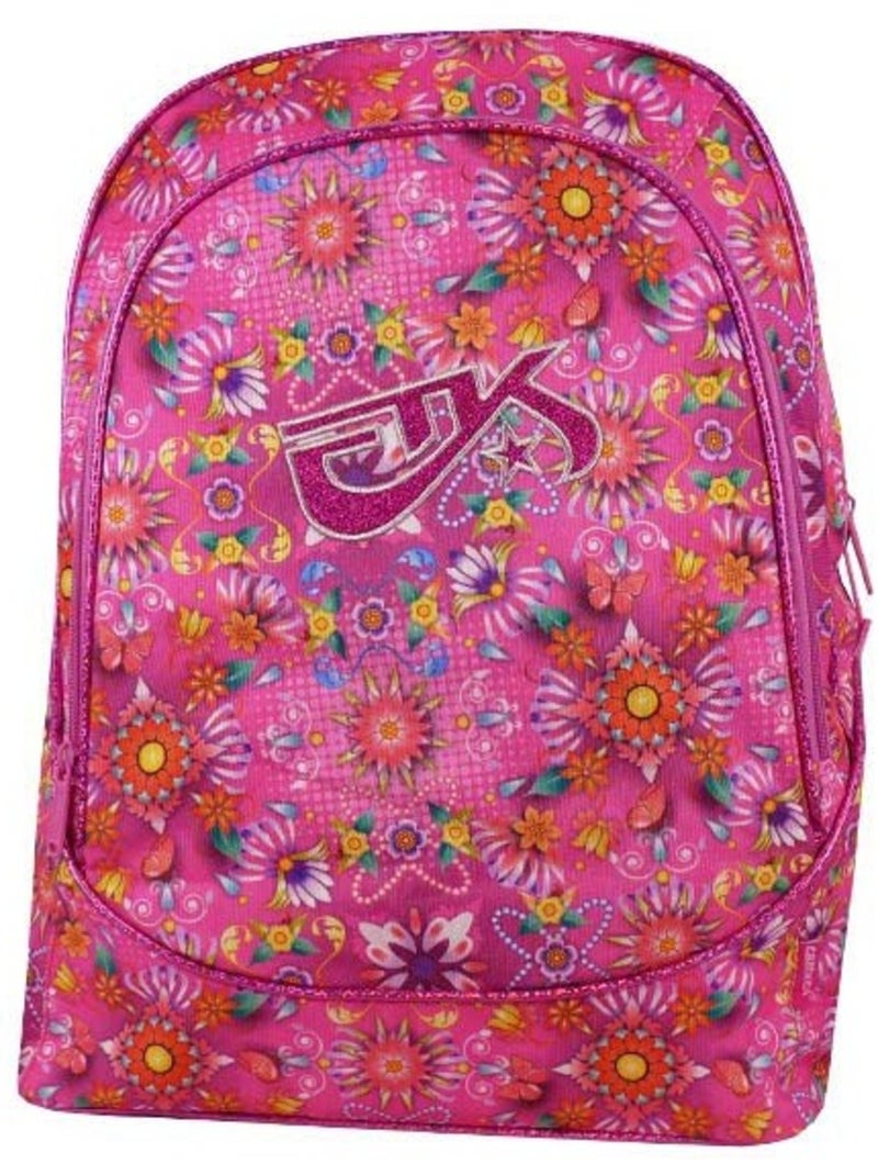 Sac à dos souple motif floral rose 40 cm fermeture zippée Rose fluo - Kiabi