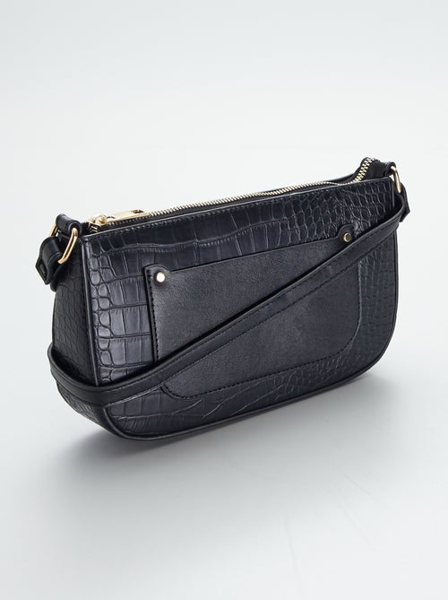 Sac à main effet croco porté épaule - Kiabi