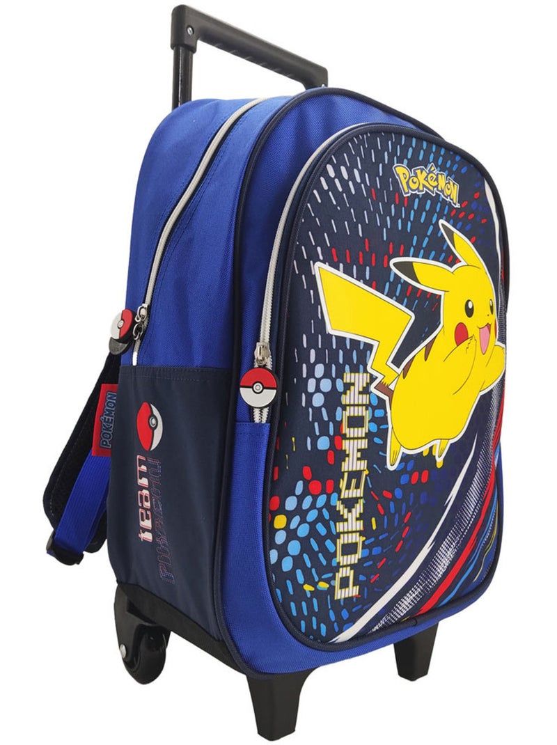 Sac à roulettes Team Pikachu Pokémon 42 CM Bleu Jaune Blanc - Kiabi