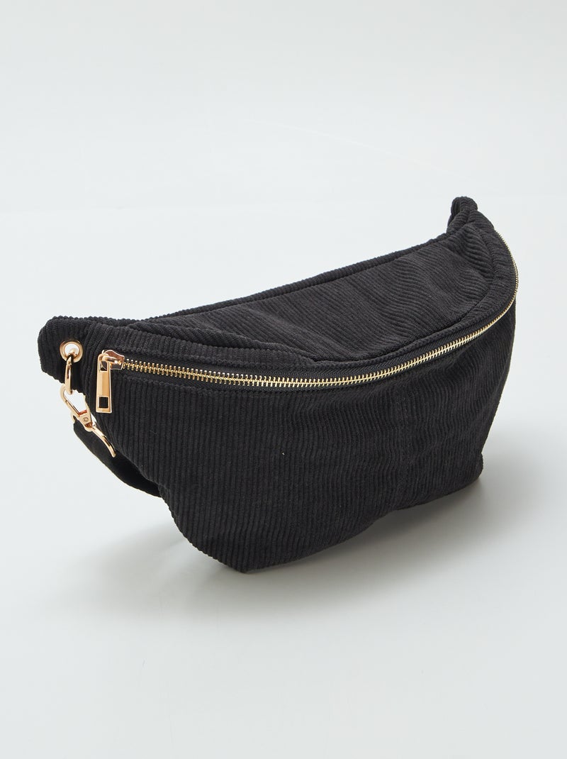 Sac banane en velours côtelé Noir Femme Kiabi