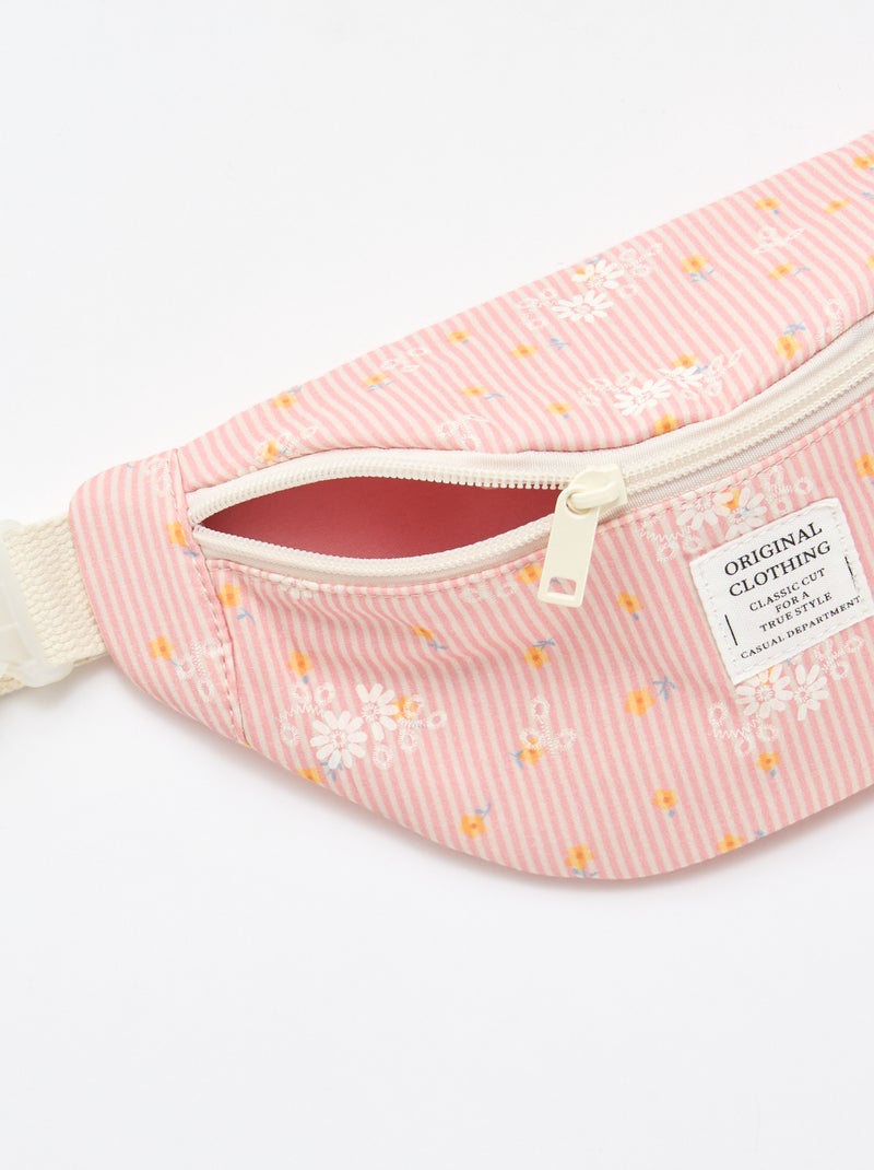 Sac banane imprimé all-over fleuri en coton Rose - Kiabi