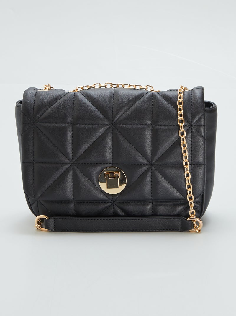 Sac bandoulière effet matelassé Noir - Kiabi