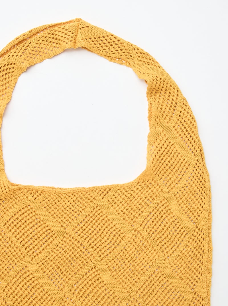 Sac bandoulière en crochet Jaune - Kiabi