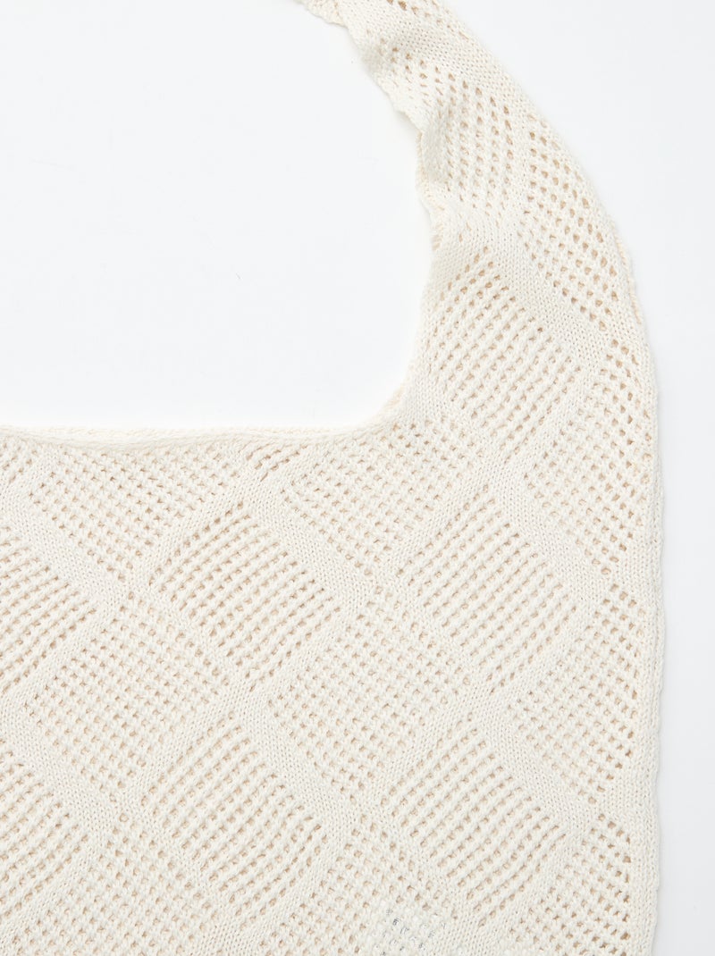 Sac bandoulière en filet Beige - Kiabi