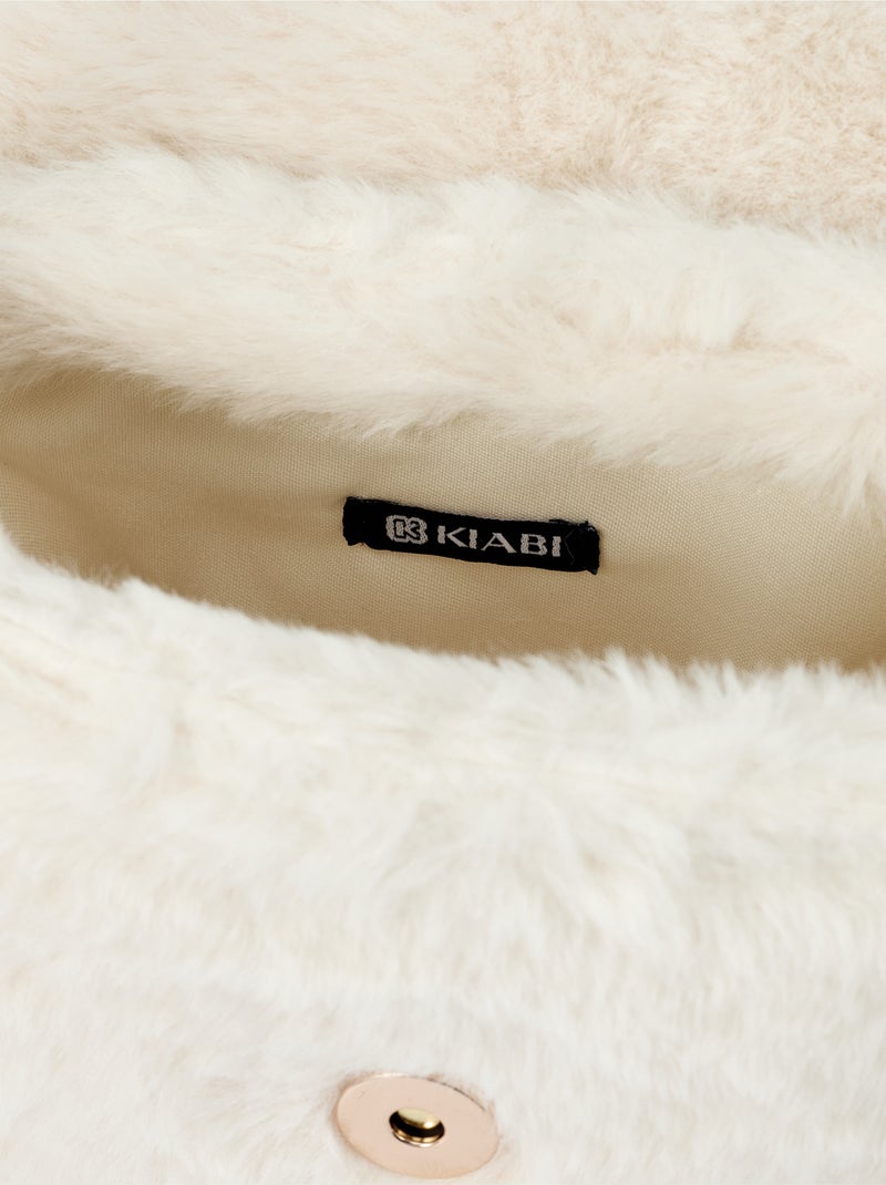 Sac bandoulière en maille poilue Blanc - Kiabi