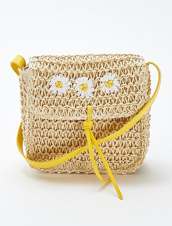 Sac bandoulière esprit paille tressée