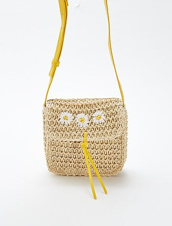 Sac bandoulière esprit paille tressée