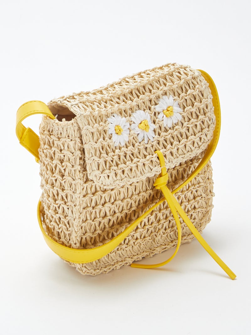 Sac bandoulière esprit paille tressée BEIGE - Kiabi