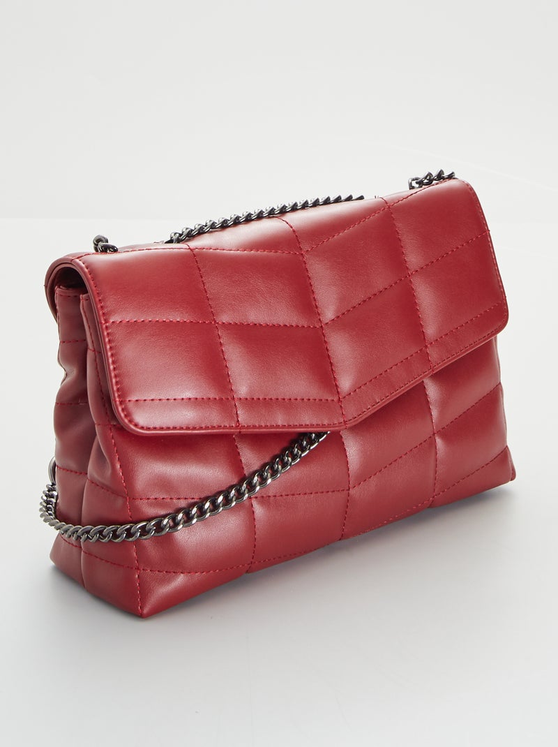 Sac bandoulière matelassé Bordeaux - Kiabi