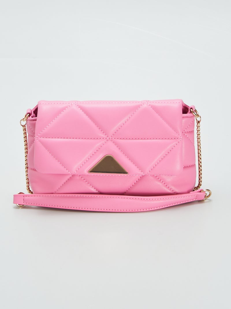 Sac bandoulière matelassé Rose - Kiabi