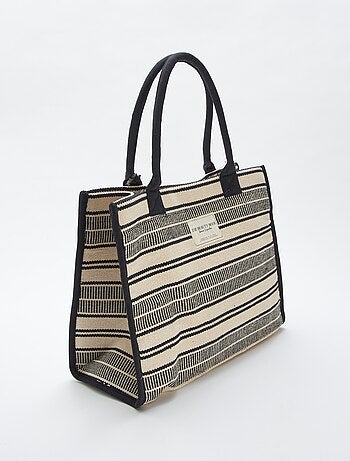 Sac cabas à imprimé rayures