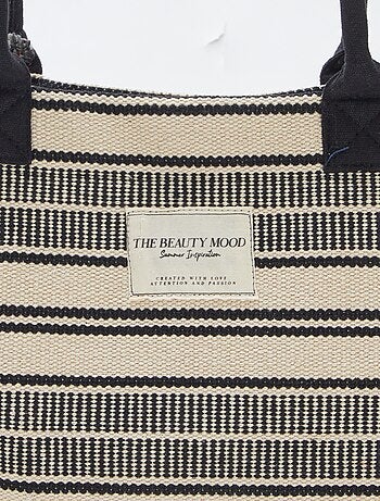 Sac cabas à imprimé rayures