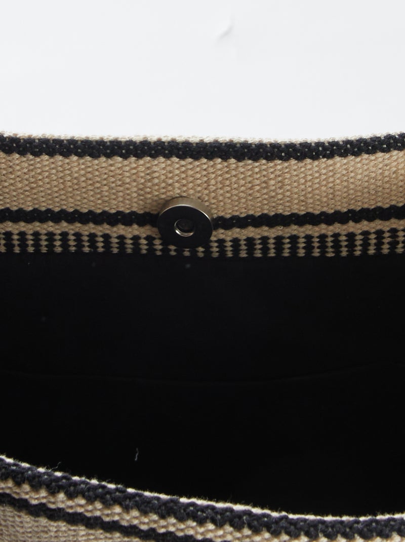 Sac cabas à imprimé rayures NOIR - Kiabi