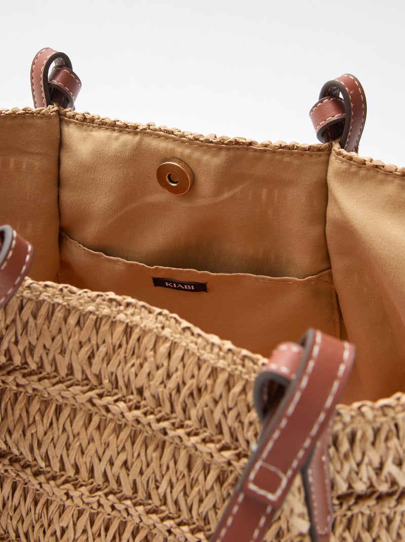 Sac cabas en paille Beige - Kiabi