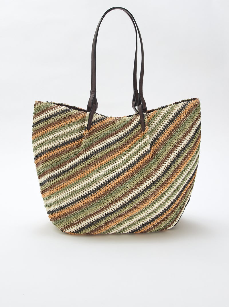Sac cabas en paille Vert - Kiabi