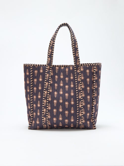 Sac cabas matelassé motif fleurs - Kiabi